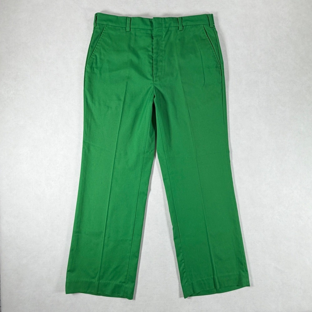 Wrangler For Men Freedom Slacks Green Dress Trousers Size 36x30 Vintage Pants